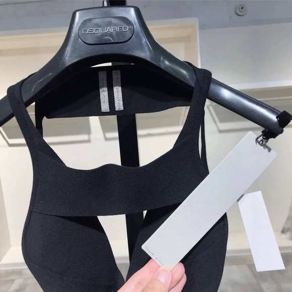 NWT RICK OWENS FW23 LUXOR SLING BRA IN BLACK STRETCH VISCOSE KNIT/XS - Picture 8 of 11